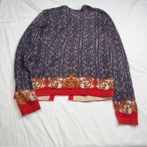 Lord & Taylor fine Merino Wool print Cardigan Sweater Button Front sz PM A050523 - Picture 2 of 5